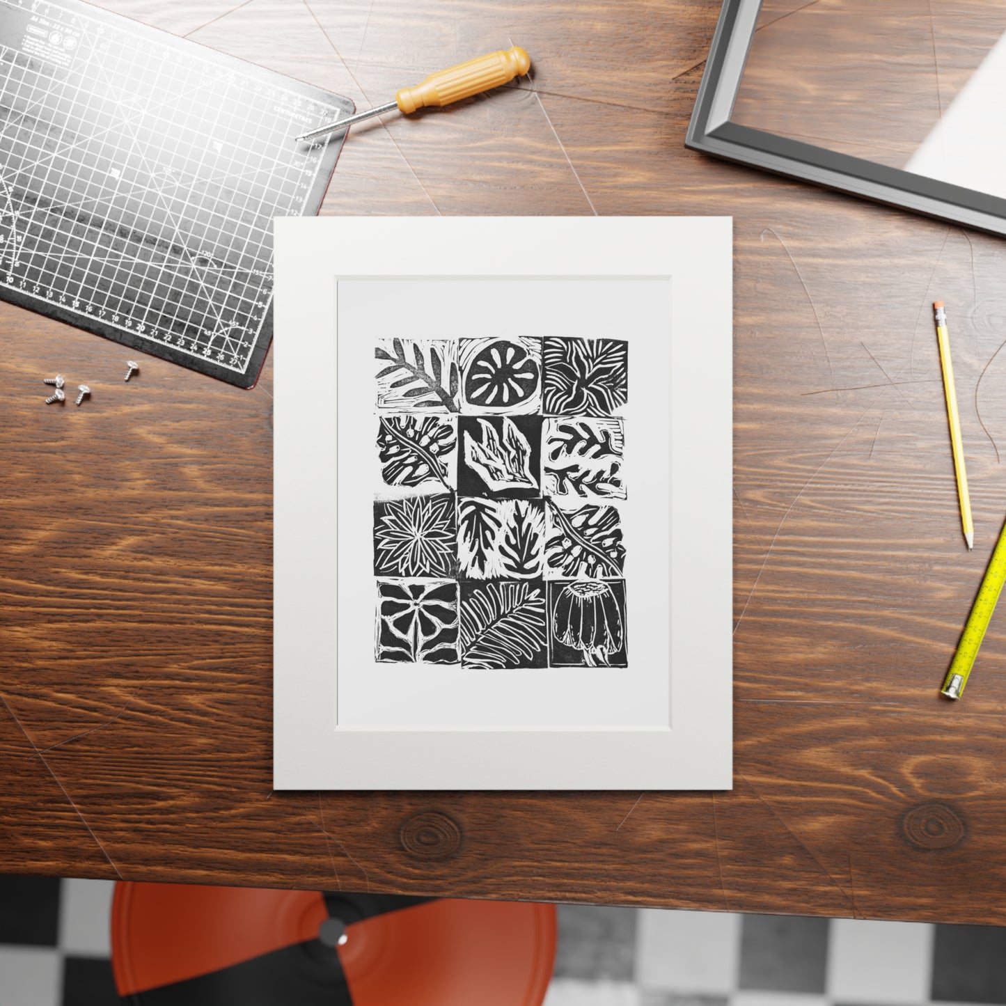 March Class Collab Block Print – Framed Fine Art Print