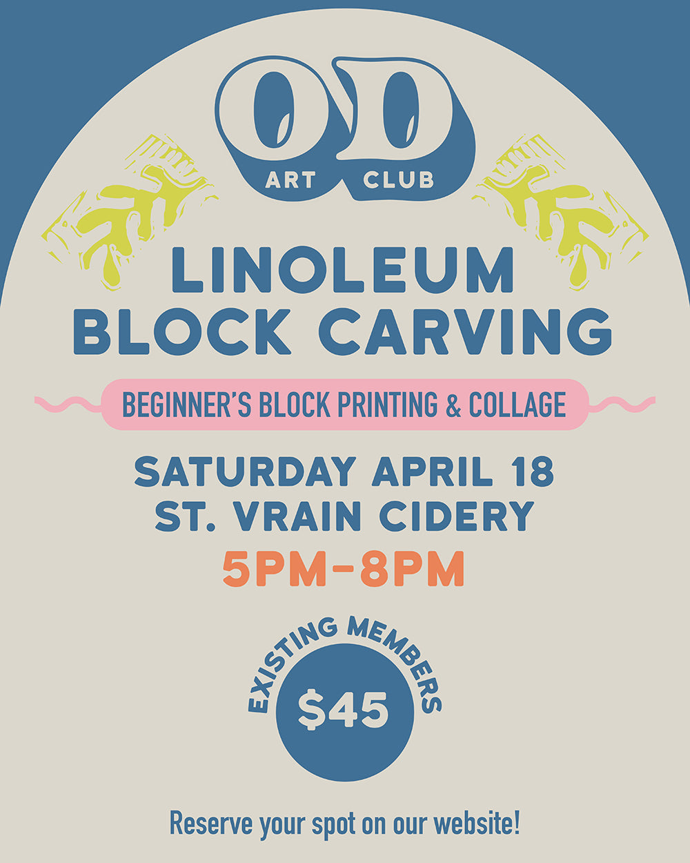 Print + Paste: Beginner’s Block Printing & Collage - Existing Member