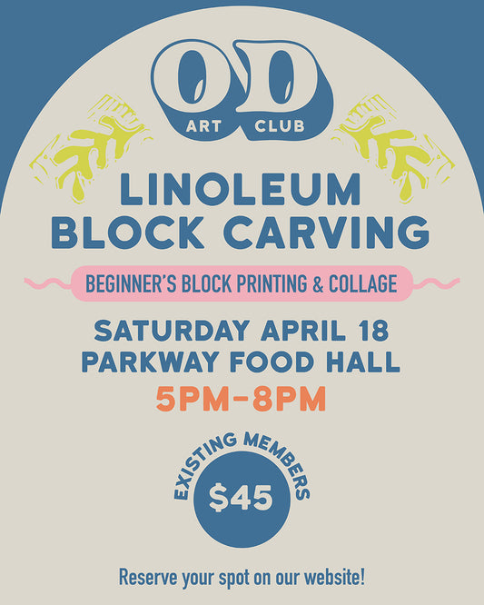 Print + Paste: Beginner’s Block Printing & Collage - Existing Member