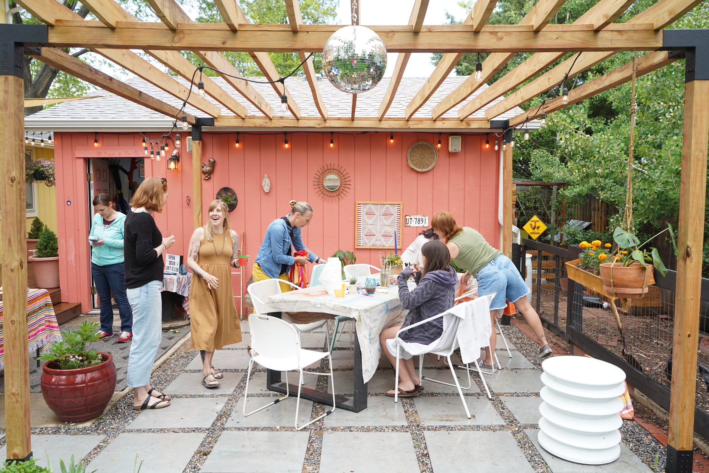 People making art together at an Open Door gathering in Longmont, Colorado.