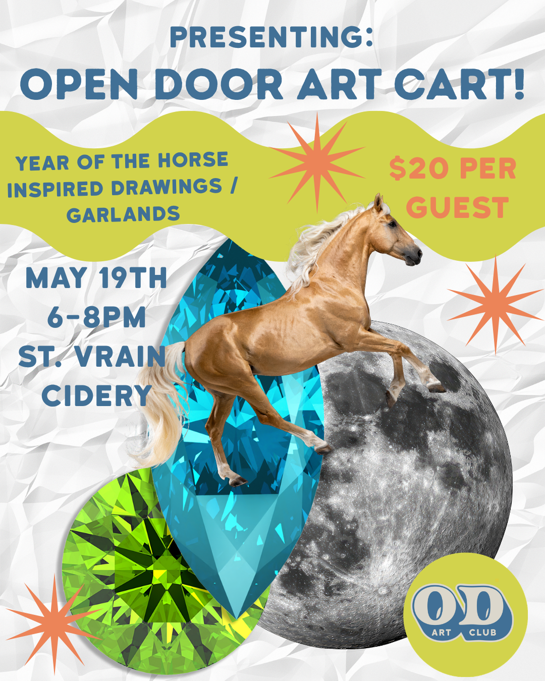 Open Door Art Cart: Year of The Horse Inspired Drawings + Garlands
